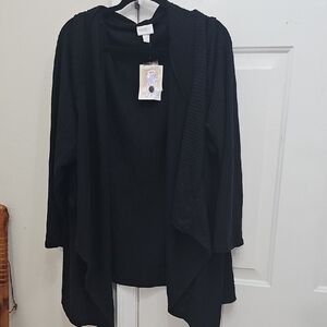 LuLaRoe 3XL Allison Black Waffle Knit Cardigan Sweater